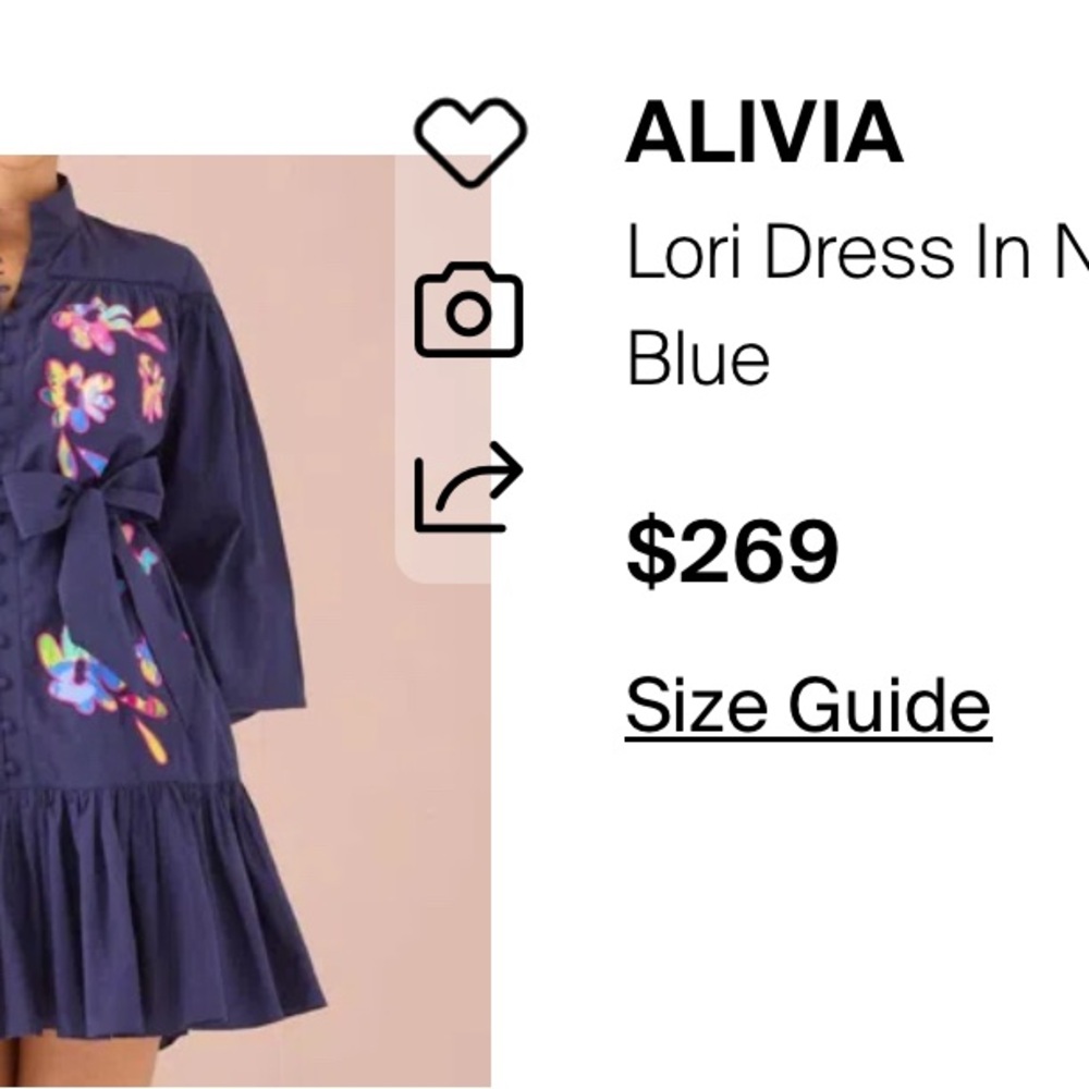 Alicia Navy Tiered Dress with Bright Multicolor Floral Embroidery - Picture 4 of 4